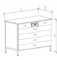 Стол-тумба с ящиками и розетками 1200 СТЛкб-М с/я.р. (4дл)
