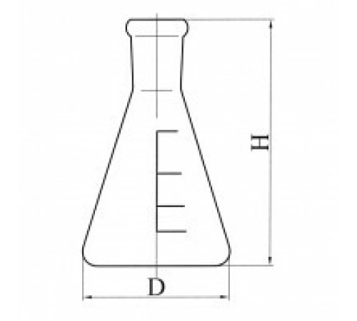 Колба коническая с цилиндрической горловиной КН-2-1000-50, с делениями, ТС
