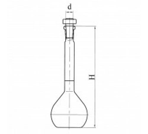 Колба 2а-1000-2 с одной меткой и пластмассовой пробкой