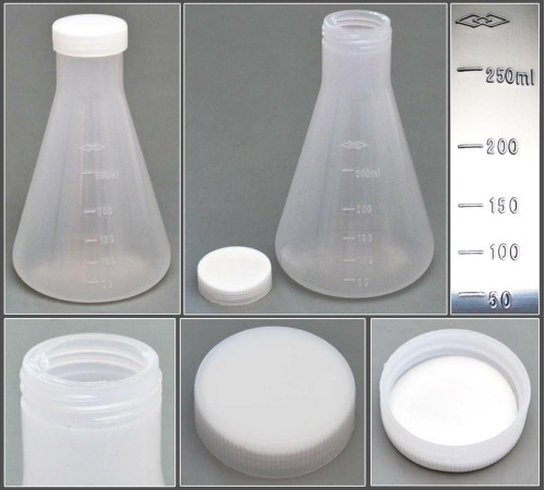 Колба коническая 250 мл, с дел. с навинч.крышкой,п/п