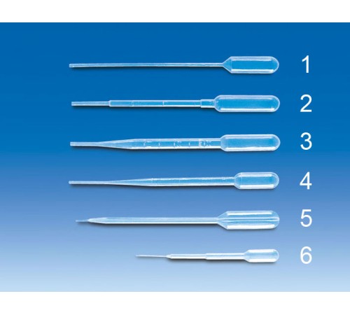 Пипетки Пастера VITLAB, объем 3,5 мл, количество капель 21-28 мл, PE-LD