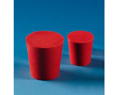BRAND 144390 Пробка, каучук, красная, диаметр 27-21 мм, высота 30 мм, 25 шт/упак