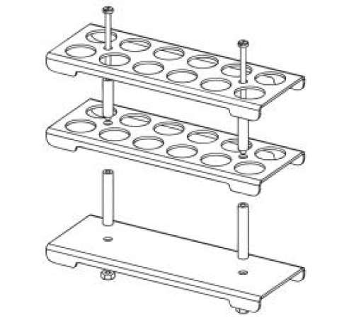 Штатив для пробирок Bochem, разборный, размеры 278x52x90, на 24 пробирок, нержавеющая сталь (Артикул 8241)